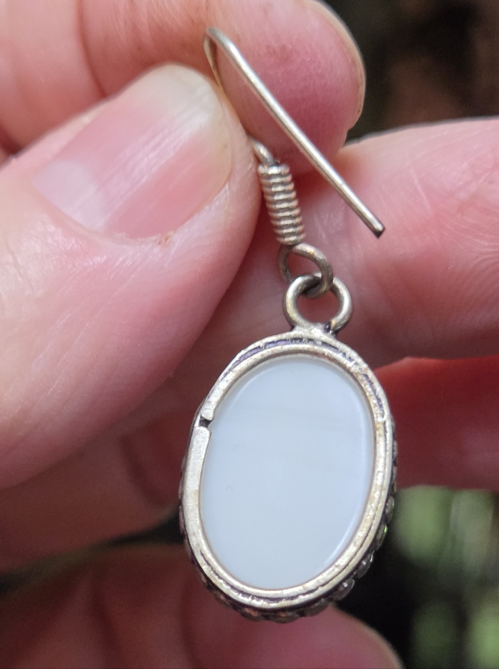 White Coral Natiral Sterling Earrings - Picture 7 of 7